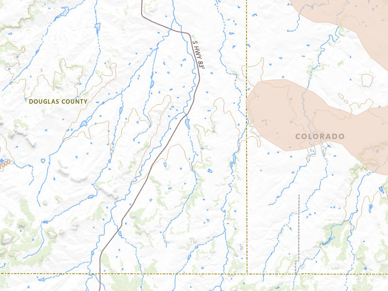 Radar-estimated hail-size map of the storm over Franktown, CO on Jun 26, 2026
