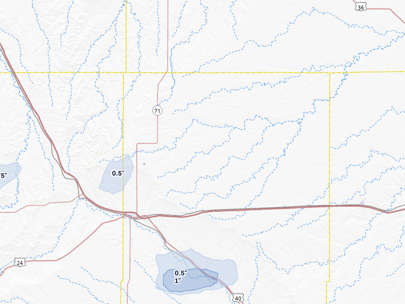 NEXRAD radar-signature map of the hail storm over Genoa, CO on Jun 5, 2026