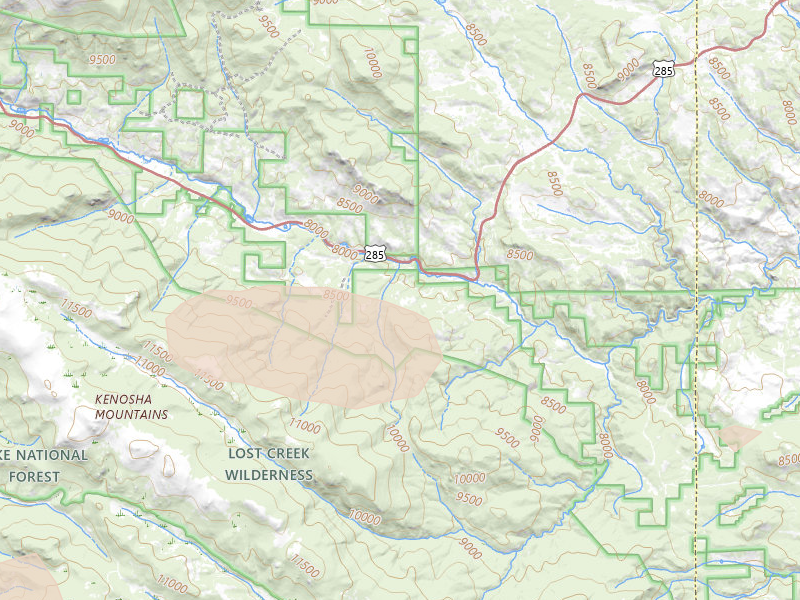 Radar-estimated hail-size map of the storm over Grant, CO on Aug 20, 2026