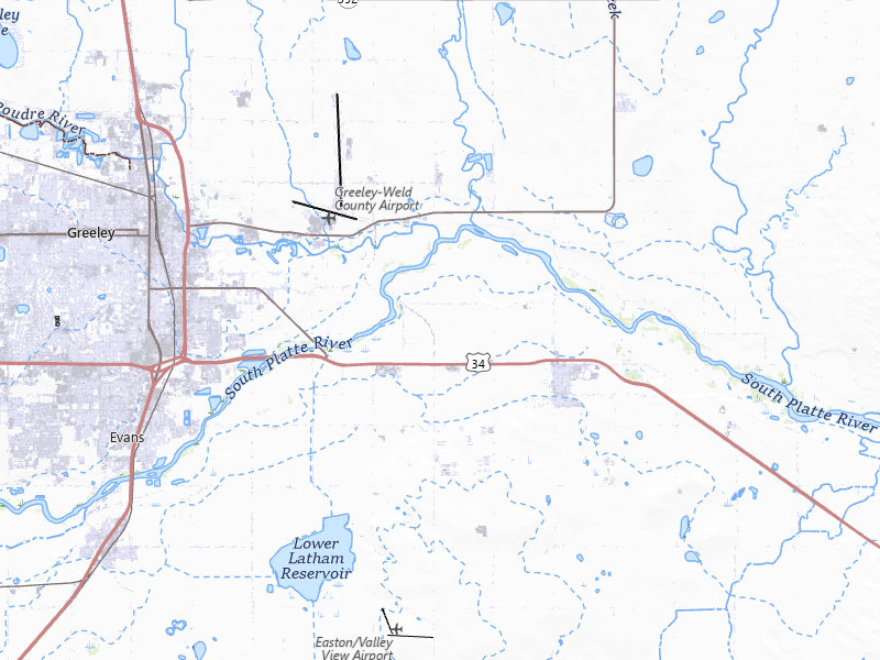 NEXRAD radar-signature map of the hail storm over Greeley, CO on Aug 13, 2026