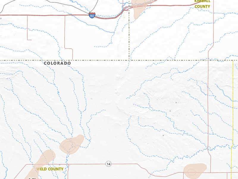 Radar-estimated hail-size map of the storm over Grover, CO on Jun 3, 2026
