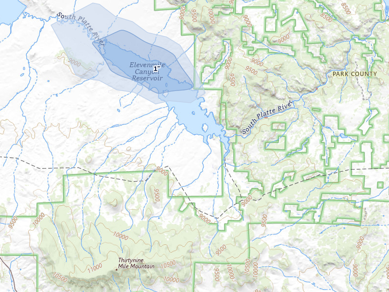 NEXRAD radar-signature map of the hail storm over Guffey, CO on Jul 28, 2026