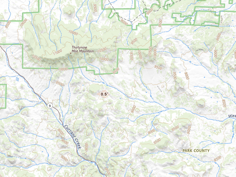 Radar-estimated hail-size map of the storm over Guffey, CO on Aug 26, 2026