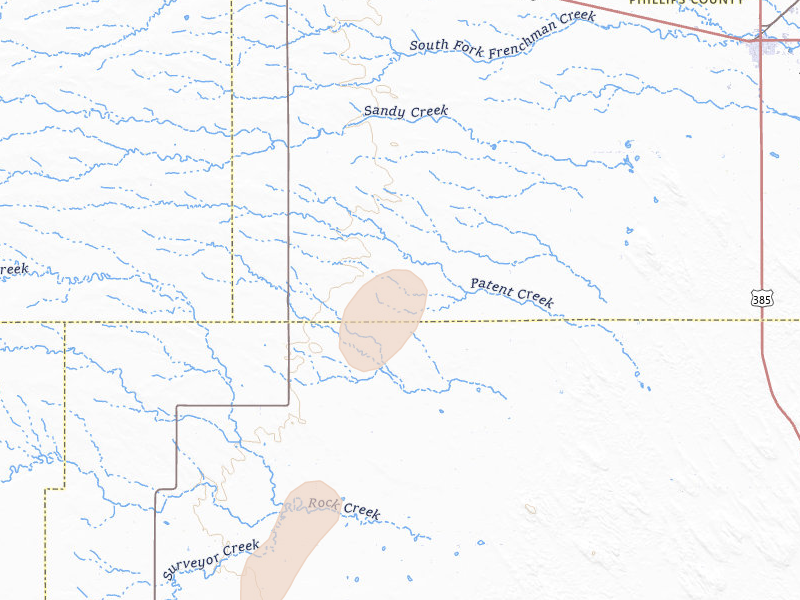 Radar-estimated hail-size map of the storm over Haxtun, CO on Jun 8, 2026