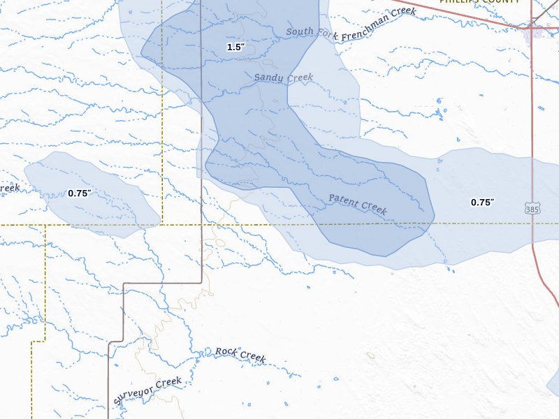 NEXRAD radar-signature map of the hail over Haxtun, CO