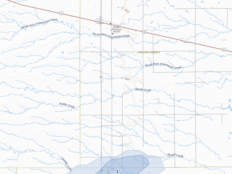 NEXRAD radar-signature map of the hail storm over Haxtun, CO on Aug 3, 2026