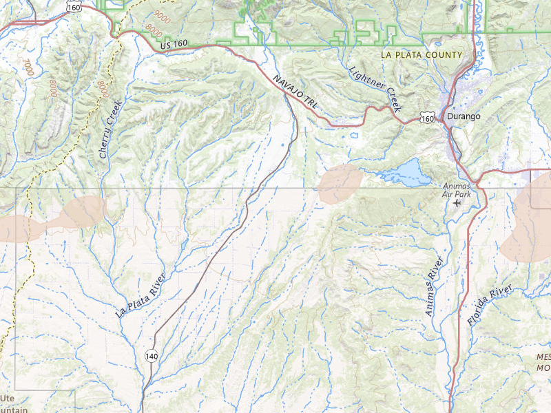 Radar-estimated hail-size map of the storm over Hesperus, CO on Jun 26, 2026