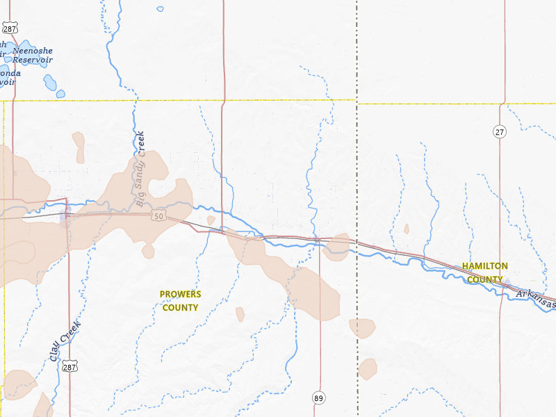Radar-estimated hail-size map of the storm over Holly, CO on Jun 26, 2026