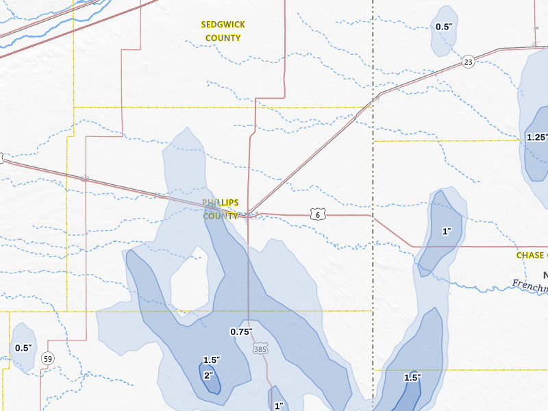 NEXRAD radar-signature map of the hail storm over Holyoke, CO on May 30, 2026