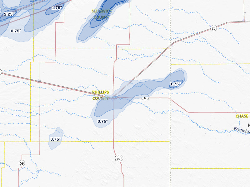 NEXRAD radar-signature map of the hail storm over Holyoke, CO on Jun 30, 2026