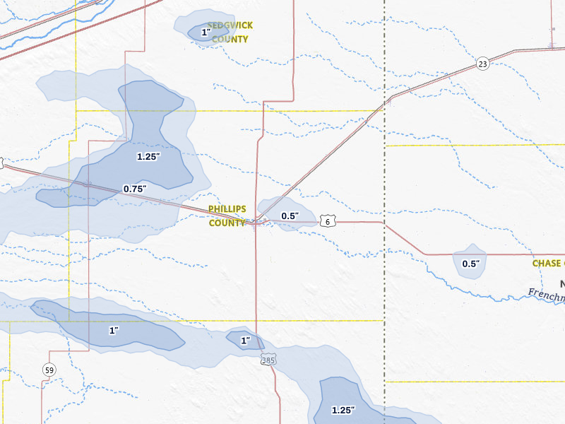 NEXRAD radar-signature map of the hail storm over Holyoke, CO on Jul 3, 2026