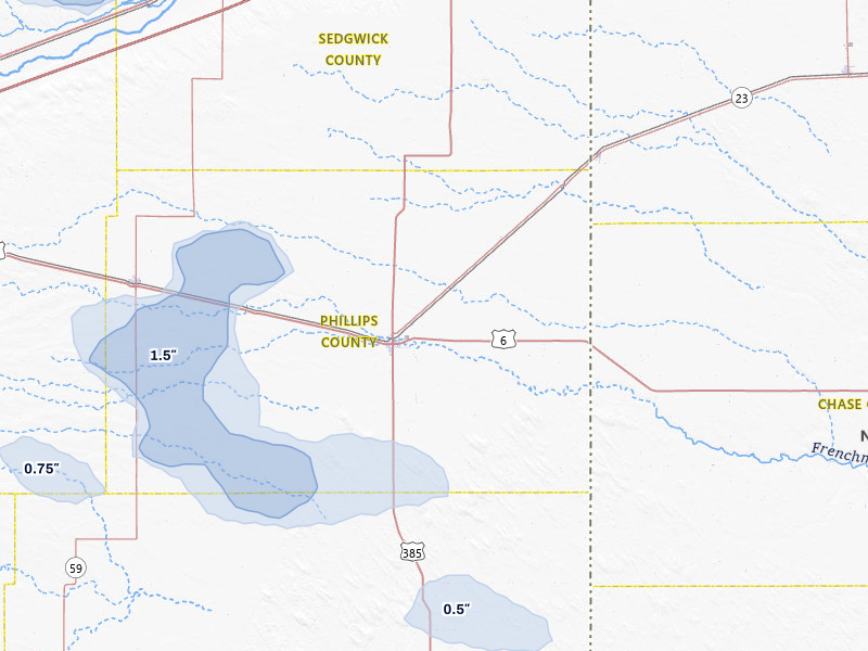 NEXRAD radar-signature map of the hail over Holyoke, CO