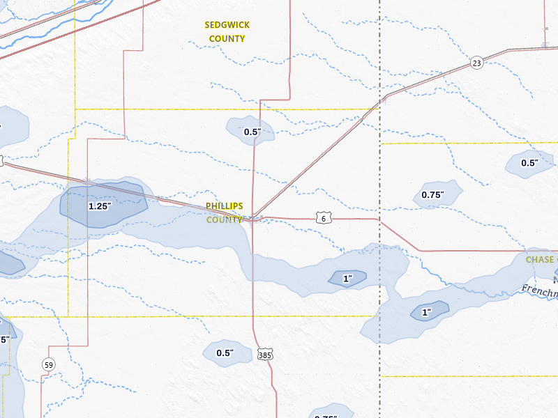 NEXRAD radar-signature map of the hail storm over Holyoke, CO on Jul 9, 2026