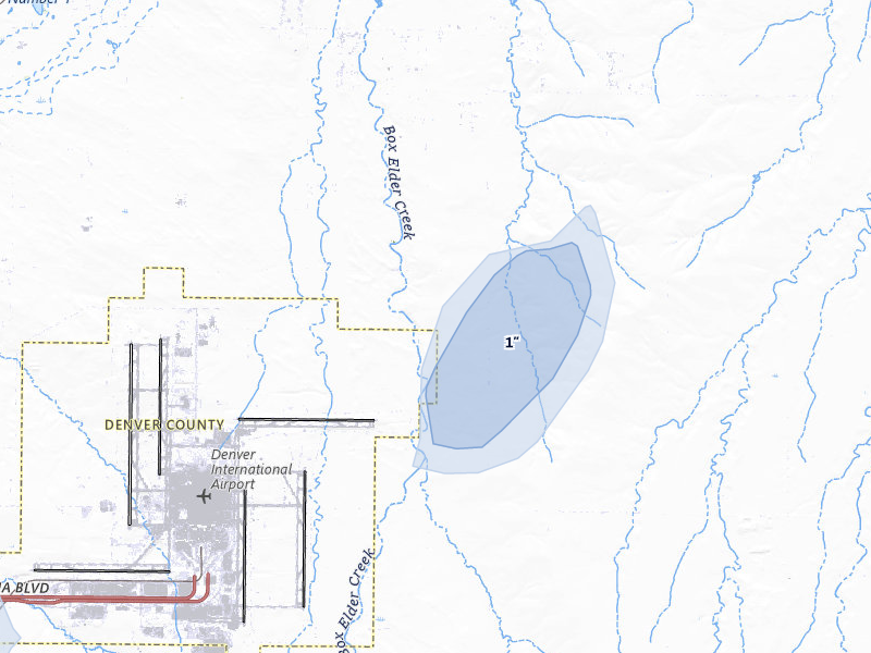 NEXRAD radar-signature map of the hail storm over Hudson, CO on Jul 29, 2026