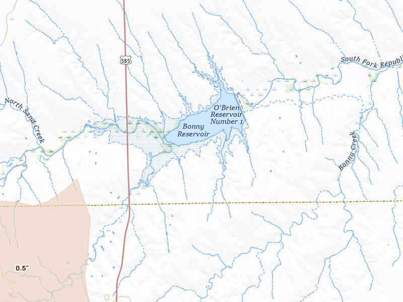 Radar-estimated hail-size map of the storm over Idalia, CO on May 9, 2026