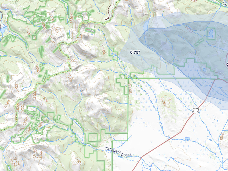 NEXRAD radar-signature map of the hail storm over Jefferson, CO on May 28, 2026