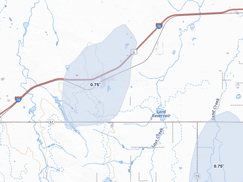 NEXRAD radar-signature map of the hail storm over Keenesburg, CO on May 30, 2026