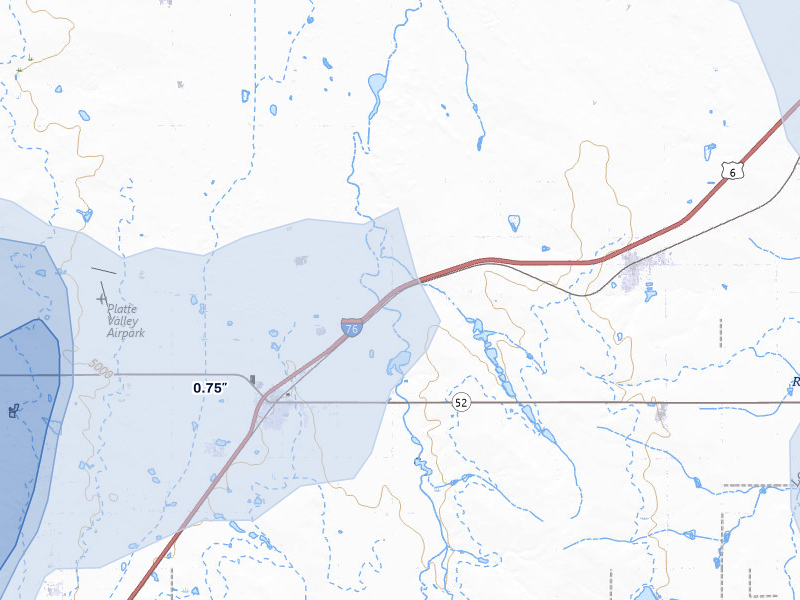 NEXRAD radar-signature map of the hail storm over Keenesburg, CO on Aug 22, 2026