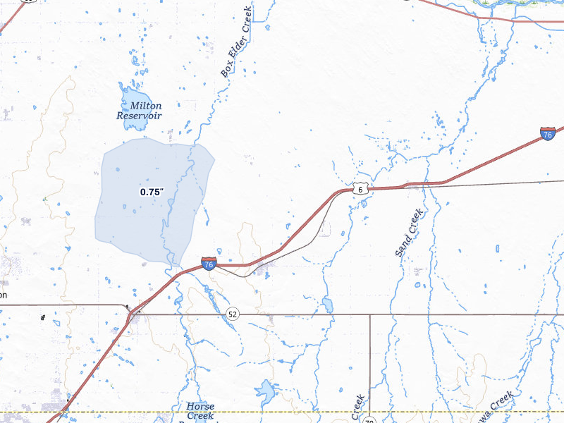 NEXRAD radar-signature map of the hail storm over Keenesburg, CO on Sep 6, 2026