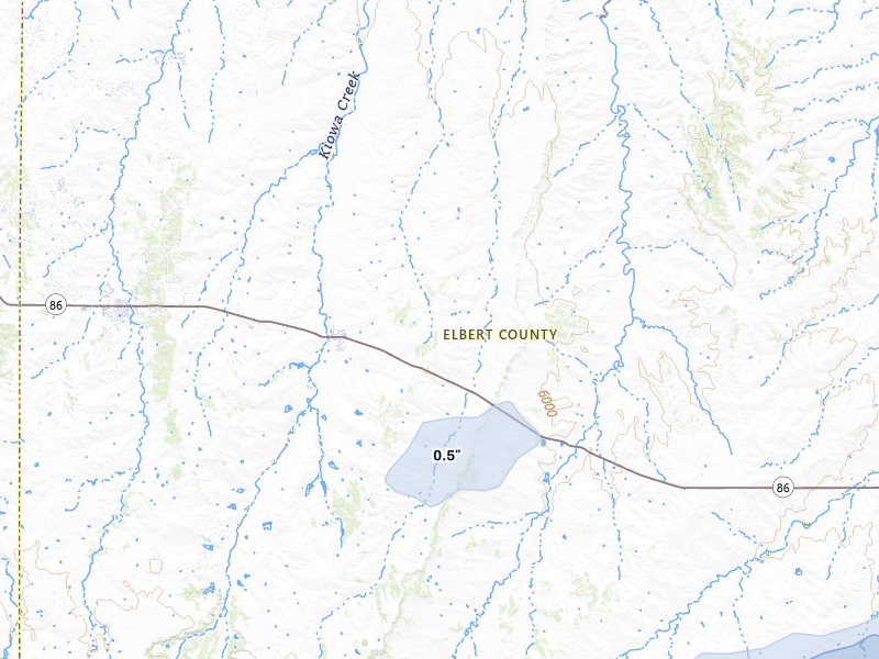 NEXRAD radar-signature map of the hail storm over Kiowa, CO on May 16, 2026