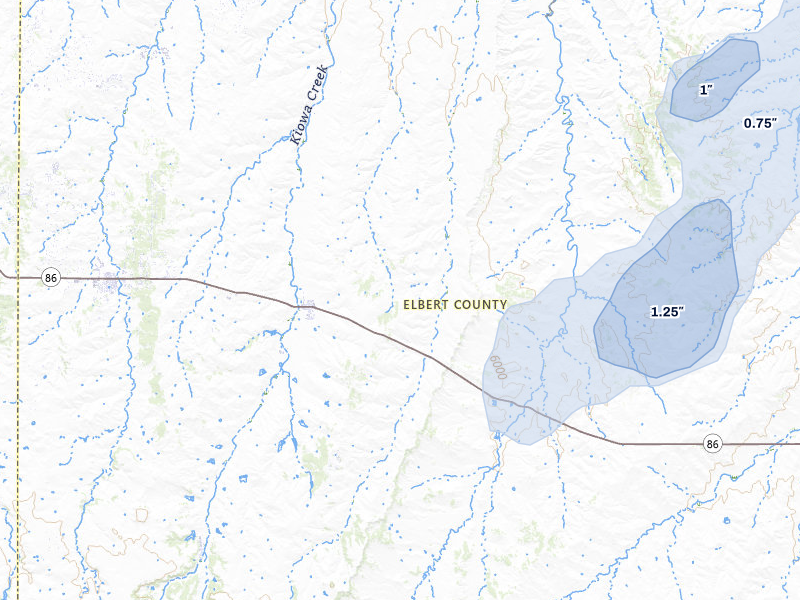 NEXRAD radar-signature map of the hail storm over Kiowa, CO on May 30, 2026