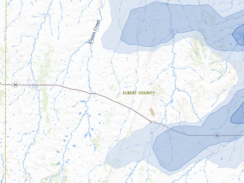 NEXRAD radar-signature map of the hail storm over Kiowa, CO on Jul 3, 2026