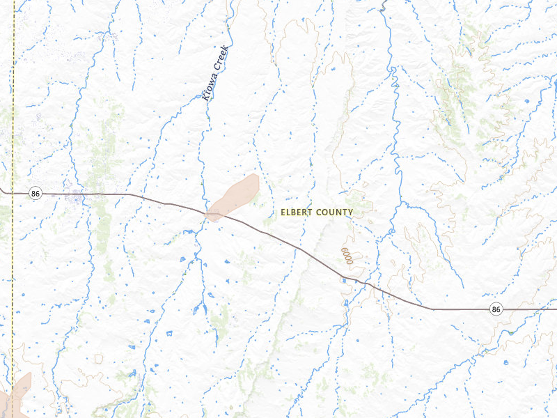 Radar-estimated hail-size map of the storm over Kiowa, CO on Jul 28, 2026