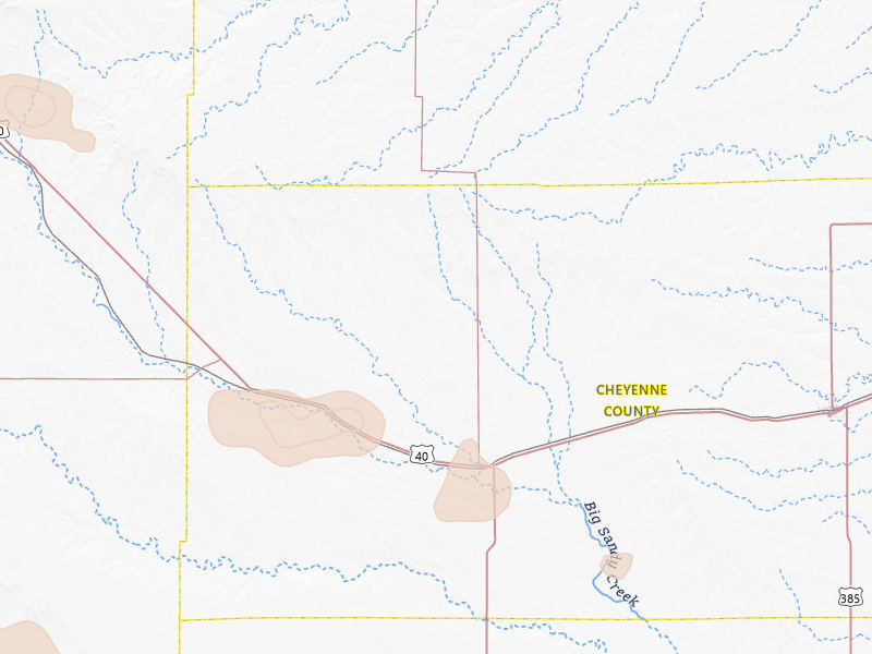 Radar-estimated hail-size map of the storm over Kit Carson, CO on Jul 10, 2026