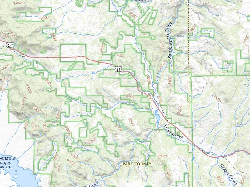 Radar-estimated hail-size map of the storm over Lake George, CO on May 28, 2026