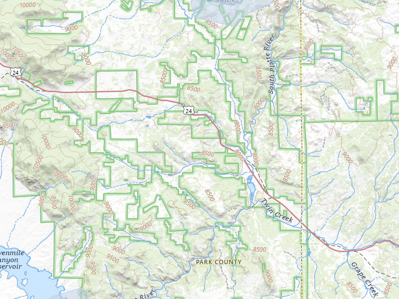 NEXRAD radar-signature map of the hail over Lake George, CO