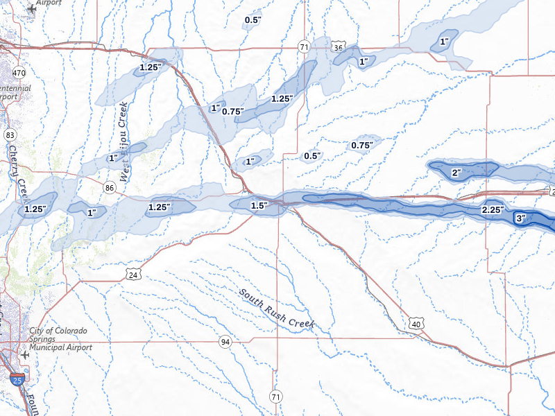 NEXRAD radar-signature map of the hail storm over Limon, CO on May 17, 2026