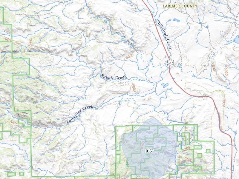 NEXRAD radar-signature map of the hail storm over Livermore, CO on Jun 26, 2026