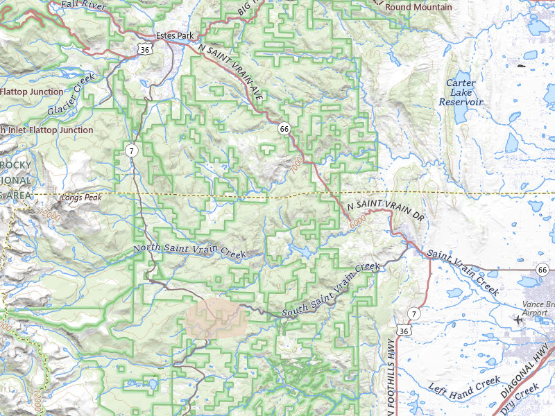 Radar-estimated hail-size map of the storm over Lyons, CO on Jul 24, 2026