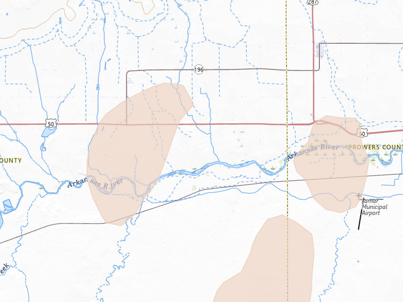 Radar-estimated hail-size map of the storm over Mc Clave, CO on Aug 31, 2026