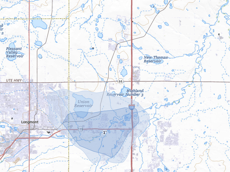 NEXRAD radar-signature map of the hail storm over Mead, CO on Jun 1, 2026