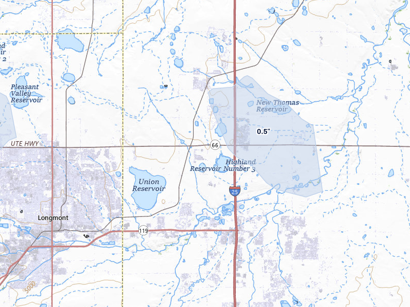 NEXRAD radar-signature map of the hail storm over Mead, CO on Jul 28, 2026