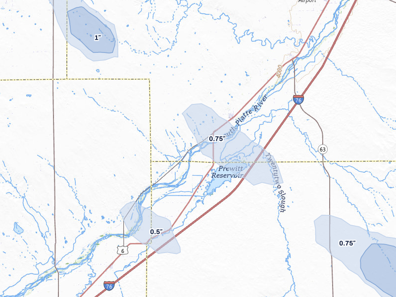 NEXRAD radar-signature map of the hail over Merino, CO