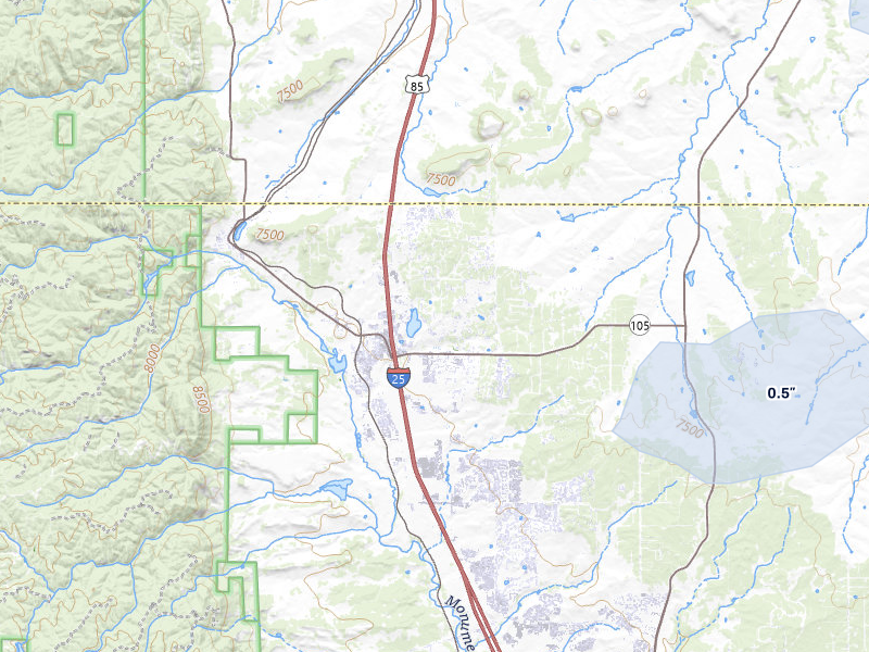 NEXRAD radar-signature map of the hail storm over Monument, CO on Jun 26, 2026