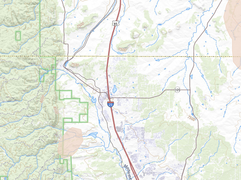 Radar-estimated hail-size map of the storm over Monument, CO on Jul 28, 2026