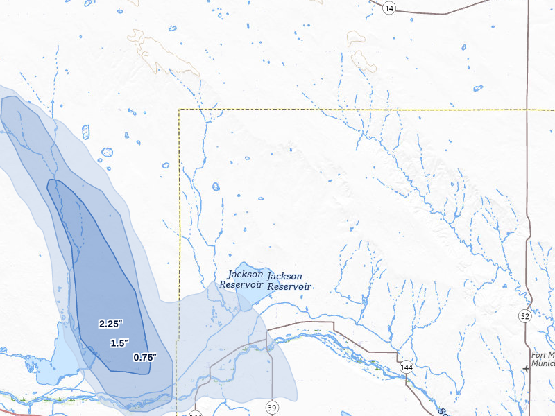 NEXRAD radar-signature map of the hail storm over Orchard, CO on Jul 8, 2026