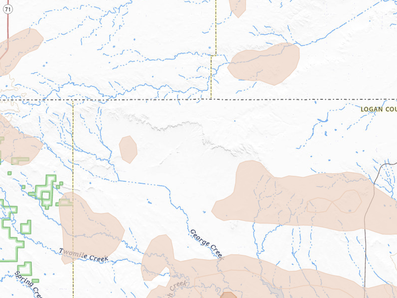 Radar-estimated hail-size map of the storm over Padroni, CO on May 21, 2026