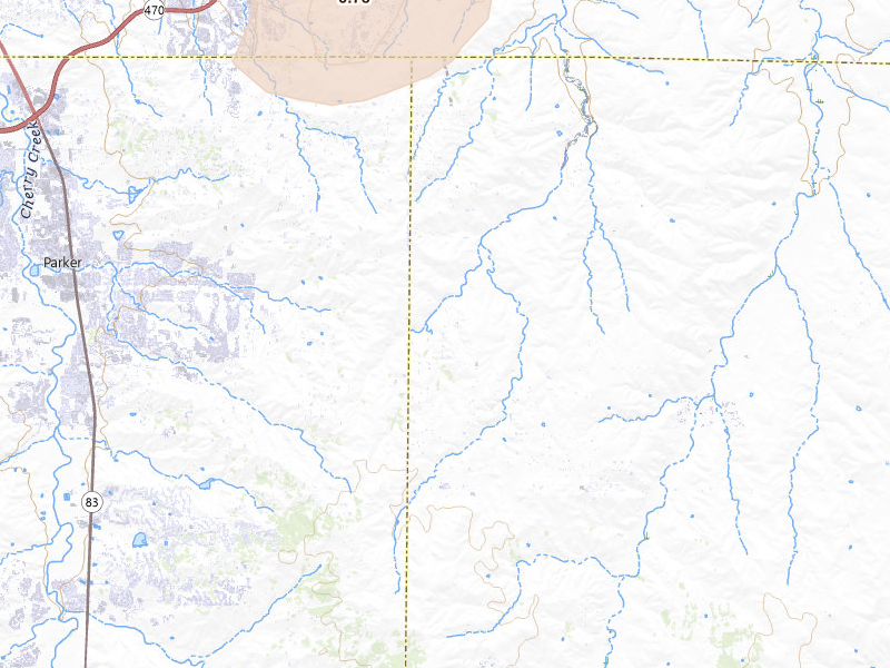 Radar-estimated hail-size map of the storm over Parker, CO on Jun 1, 2026