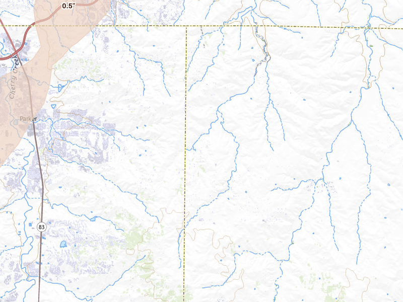 Radar-estimated hail-size map of the storm over Parker, CO on Jul 29, 2026