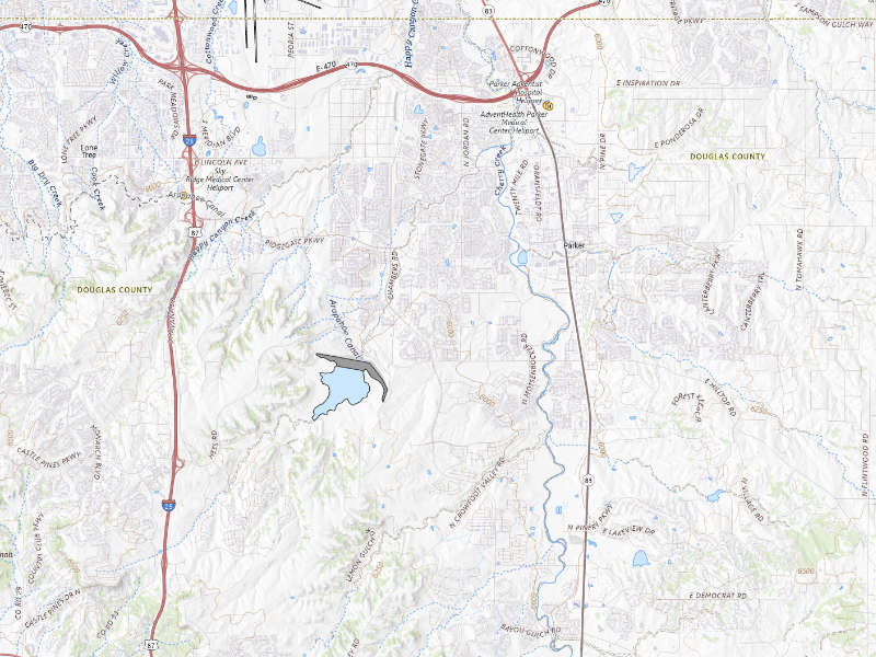 Radar-estimated hail-size map of the storm over Parker, CO