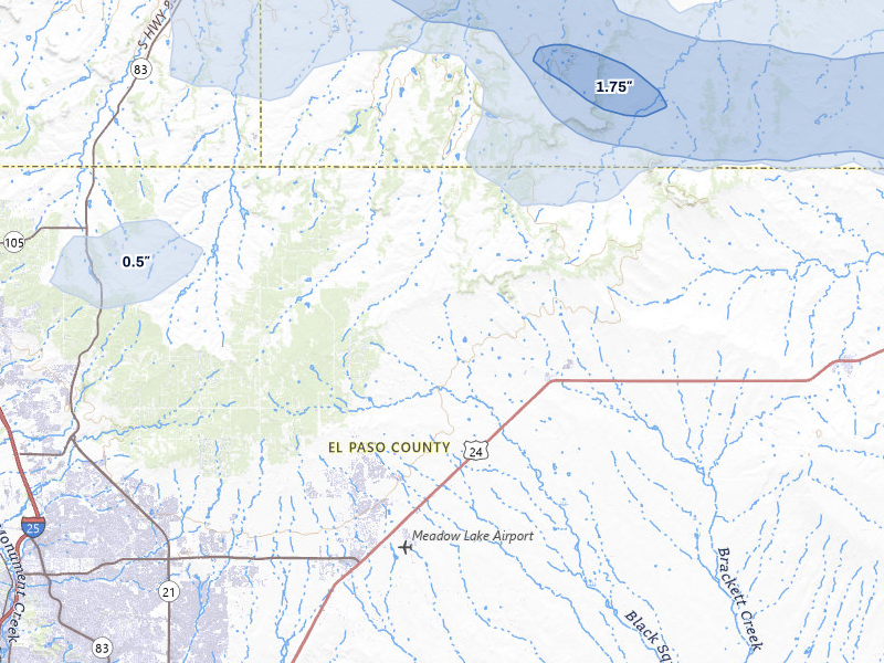 NEXRAD radar-signature map of the hail storm over Peyton, CO on Jun 26, 2026
