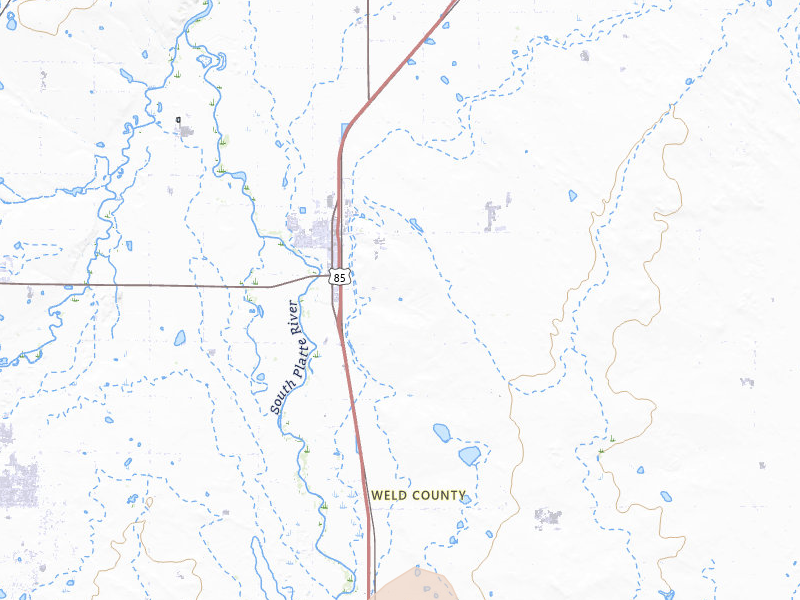Radar-estimated hail-size map of the storm over Platteville, CO on Jul 8, 2026