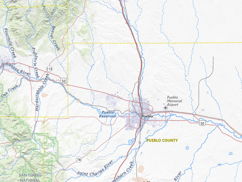Radar-estimated hail-size map of the storm over Pueblo, CO on Jul 9, 2026