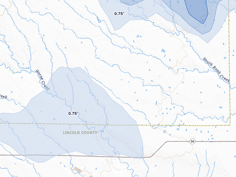 NEXRAD radar-signature map of the hail storm over Ramah, CO on Jul 23, 2026