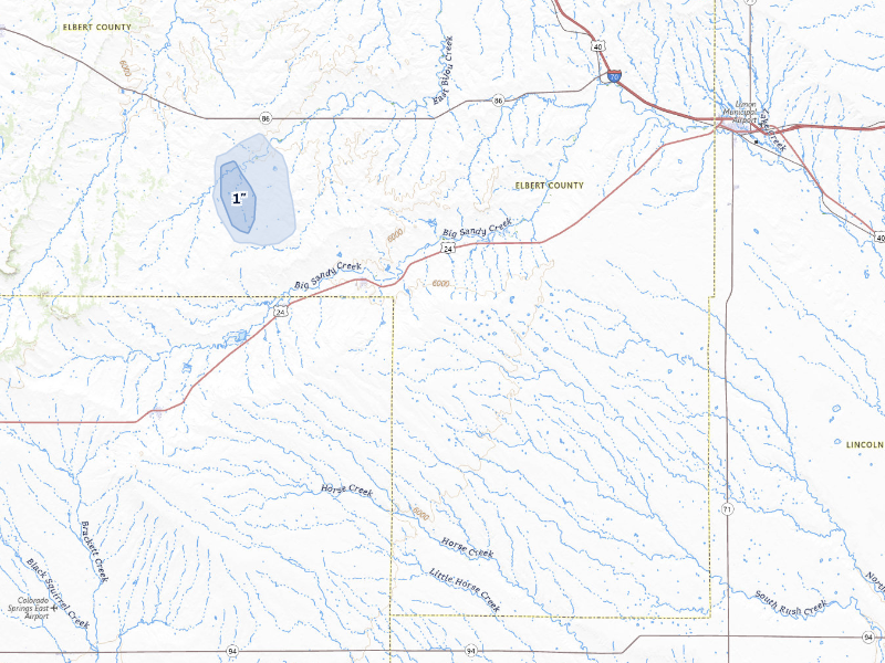 NEXRAD radar-signature map of the hail over Ramah, CO