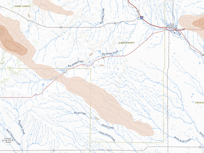 Radar-estimated hail-size map of the storm over Ramah, CO